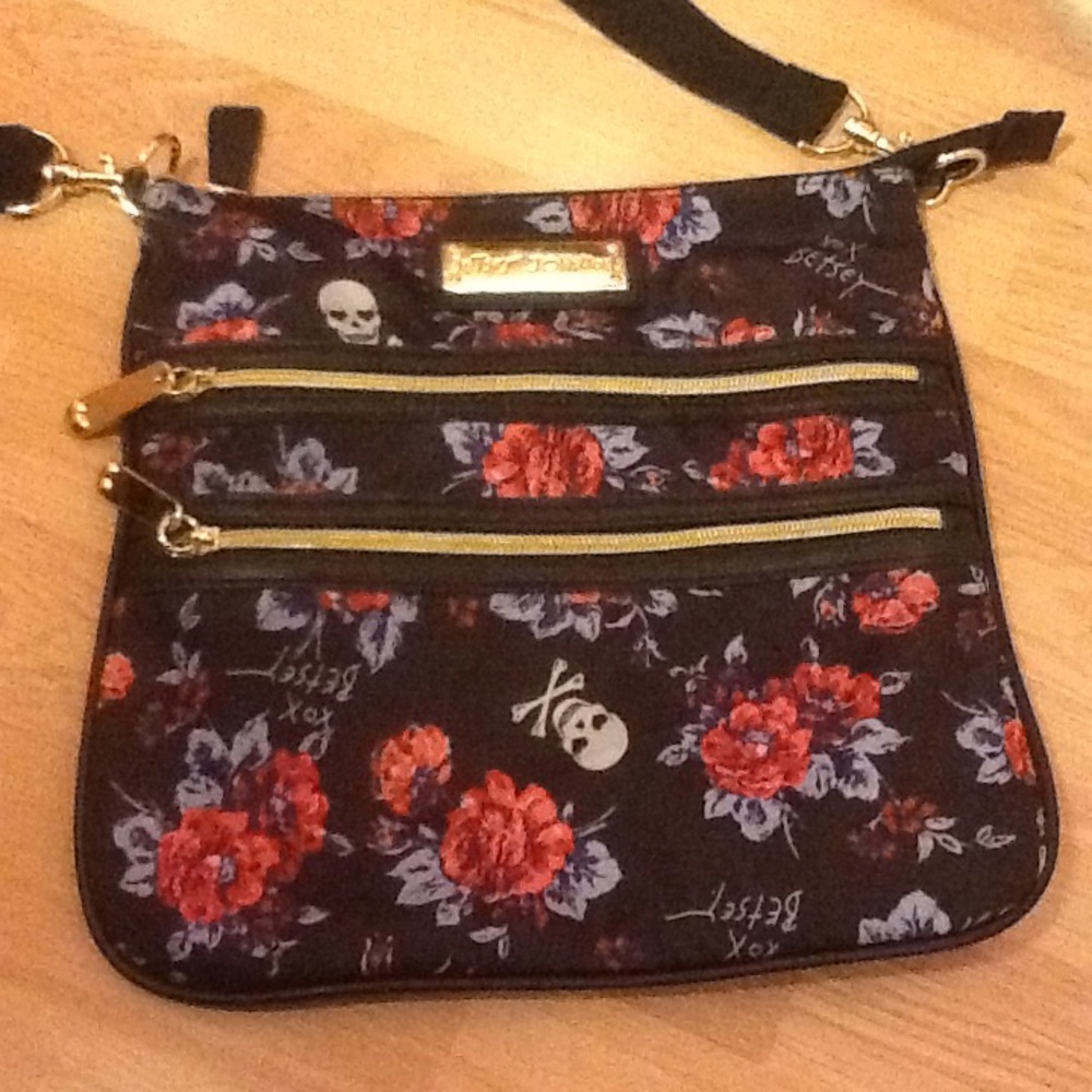 Betsey Johnson Rose & Skull Crossbody